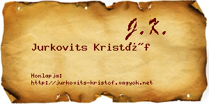 Jurkovits Kristóf névjegykártya